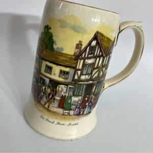 Vintage Sadler Ceramic Stein Mug with Historic Scene